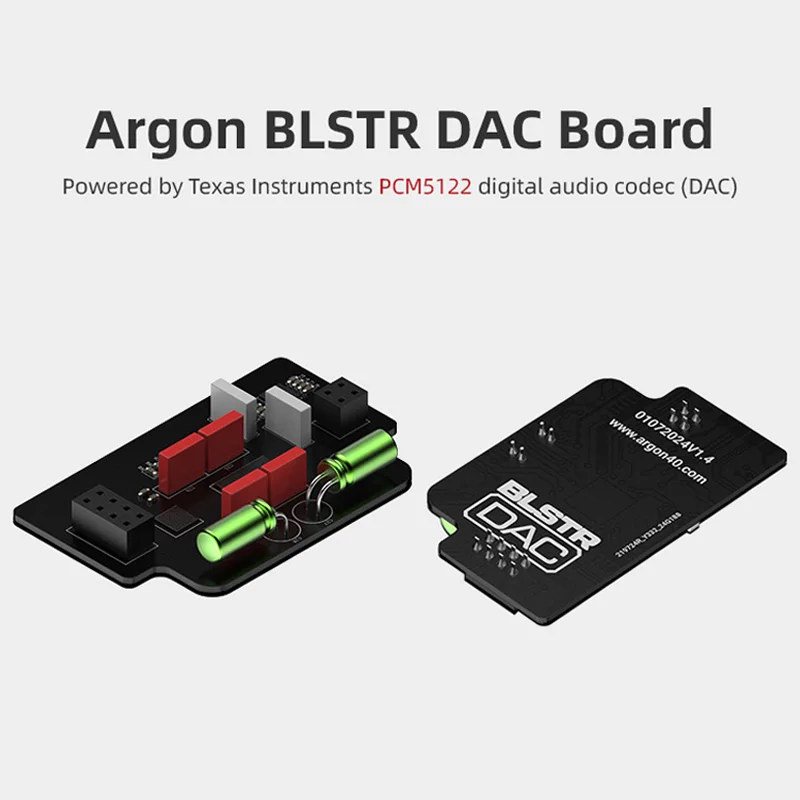 Raspberry Pi 5 Argon BLSTR DAC Kit with Ground Loop Isolator PCM5122 Sound Card Pug and Play Expansion for Argon ONE V3 Case