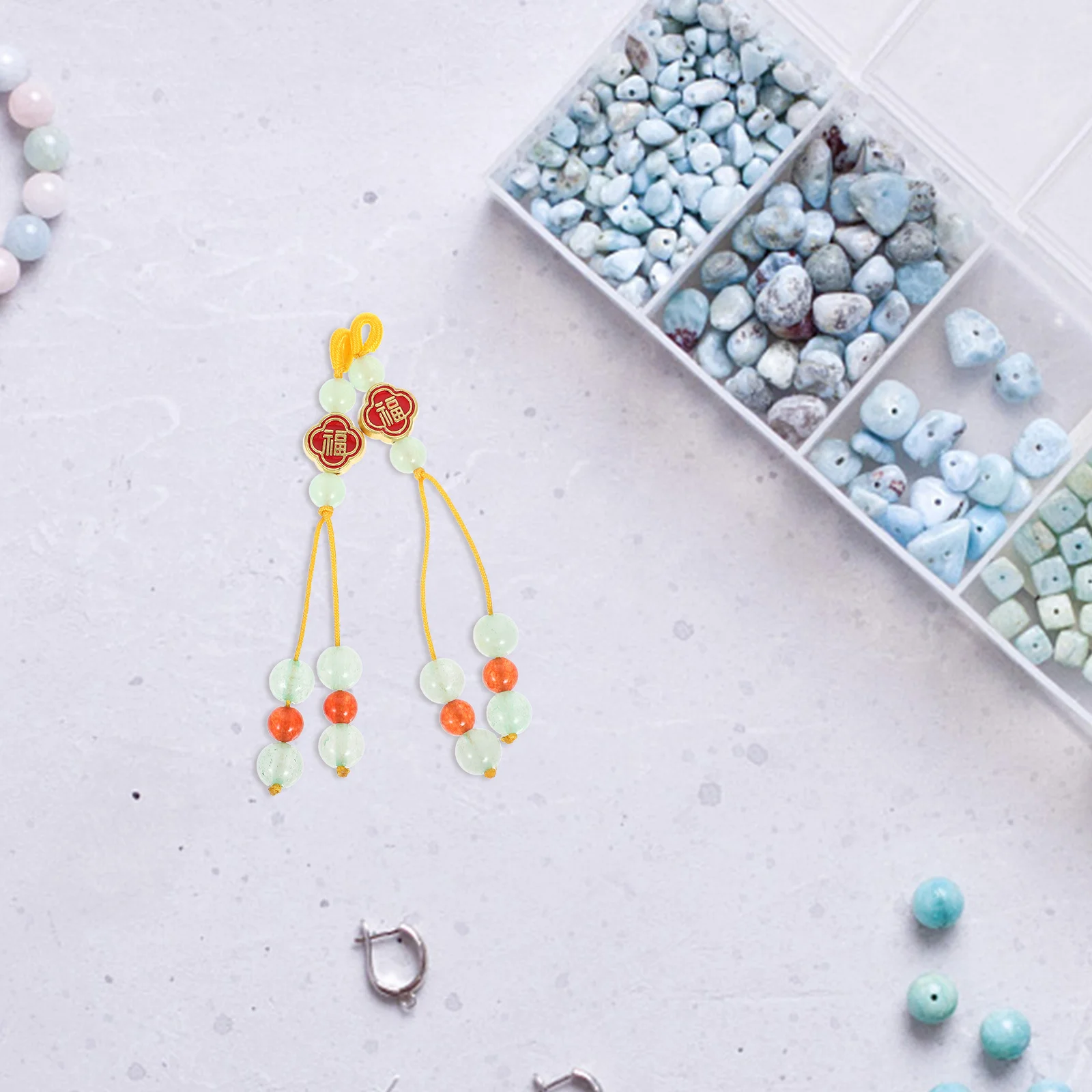 2 قطعة قلادة الصينية شرابة فنغ شوي معلقة حلية محظوظ عقدة سيارة الديكور حقيبة حفلات الزفاف سحر