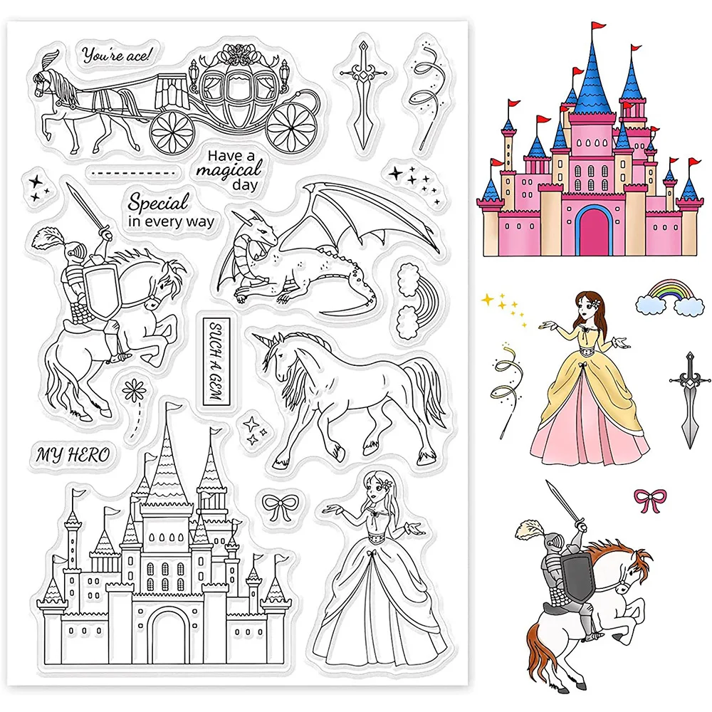 Ancient Fairy Tale Clear Stamps Transparent Silicone Stamp for DIY Scrapbooking Card Making Photo Album Crafts Diary Decoration