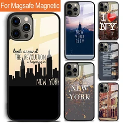 New York City Phone Case For iPhone 17 Air 16 15 14 12 Pro Max Plus Magsafe Magnetic Wireless Charging Cover