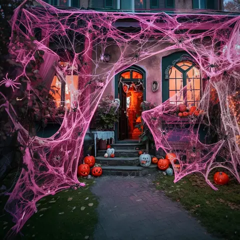 Vintage Halloween Fluorescent Spider Webs Glow Dark Spider Webs Halloween Cobweb Outdoor Garden Horror Haunted House Decorations