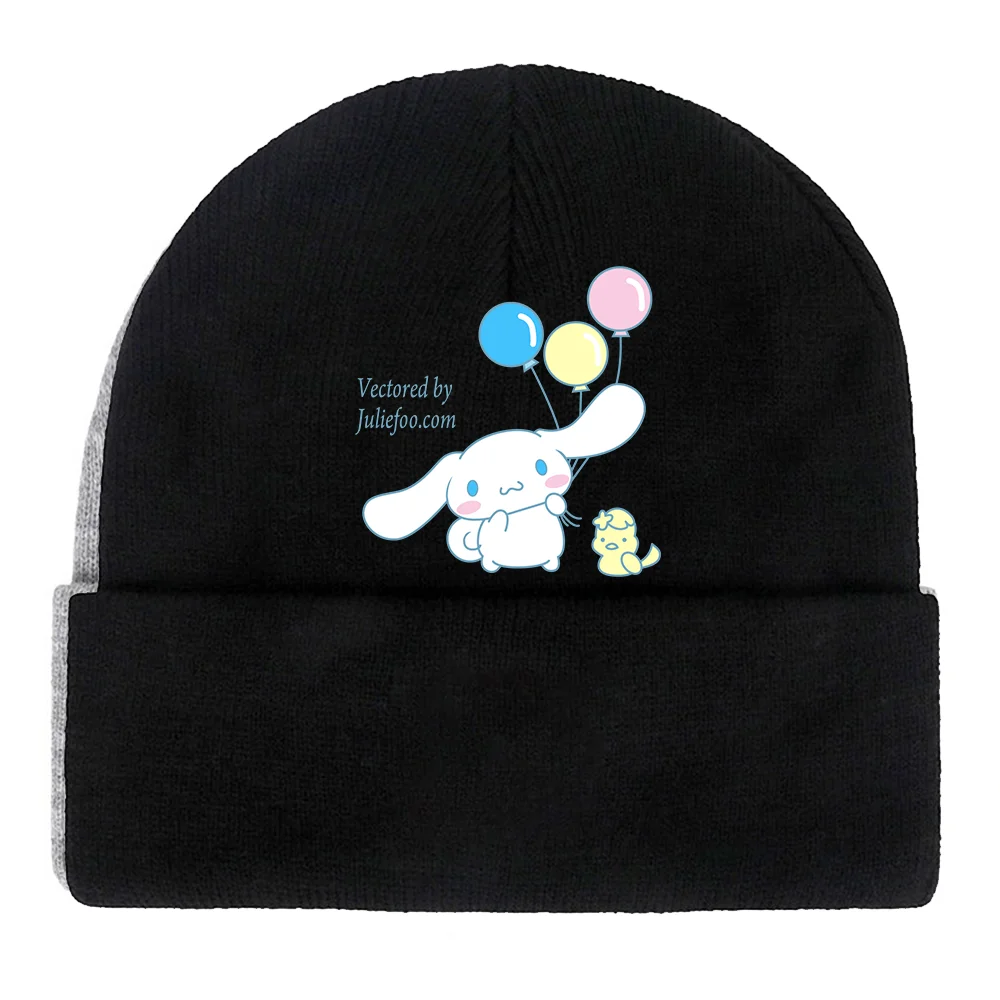 Cinnamoroll Wool Blends Soft Warm Beanie Knitted Caps Children Adult Warm Cover Head Cap Outdoor Camping Traveling Ski Cap