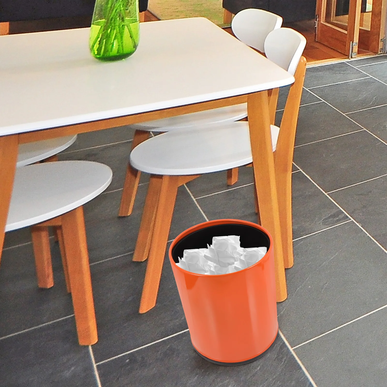 

European Style Trash Can Large Capacity Plastic Waste Bin For Kitchen Bedroom Bathroom Office Home Supplies Multi-Function