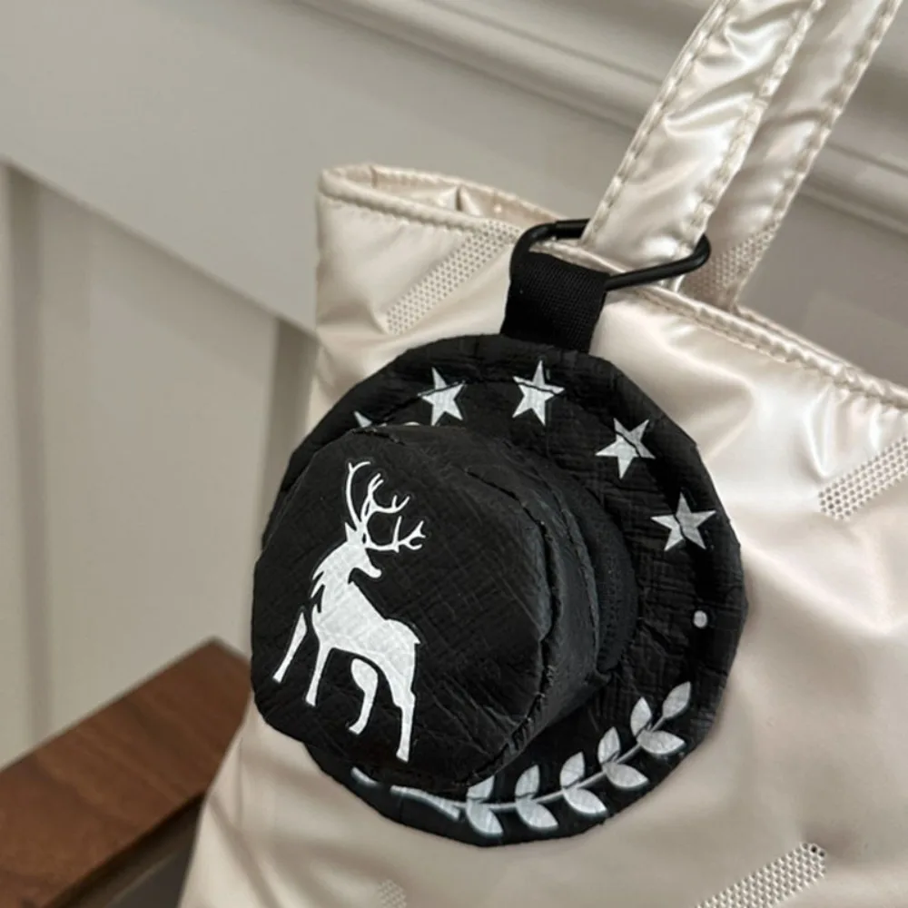 

Korean Style Nylon Cowboy Hat Coin Purse Woven Rope Deer Mini Storage Bag Casual with Wrist Strap Earphone Bag Female/Girls