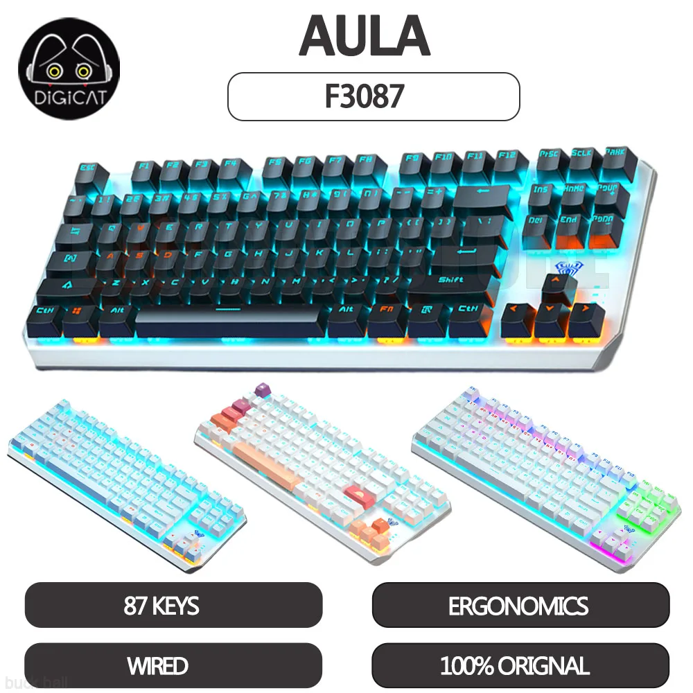 

Aula F3087 Mechanical Gaming Keyboard USB Wired Keyboard 87 Keys RGB Backlight 3 Mode Bluetooth Wireless Gamer Keyboard Gifts