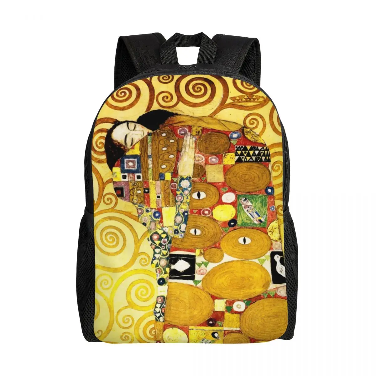 Custom Gustav Klimt The Embrace Backpacks Women Men Casual Bookbag for College School Painting Art Bags