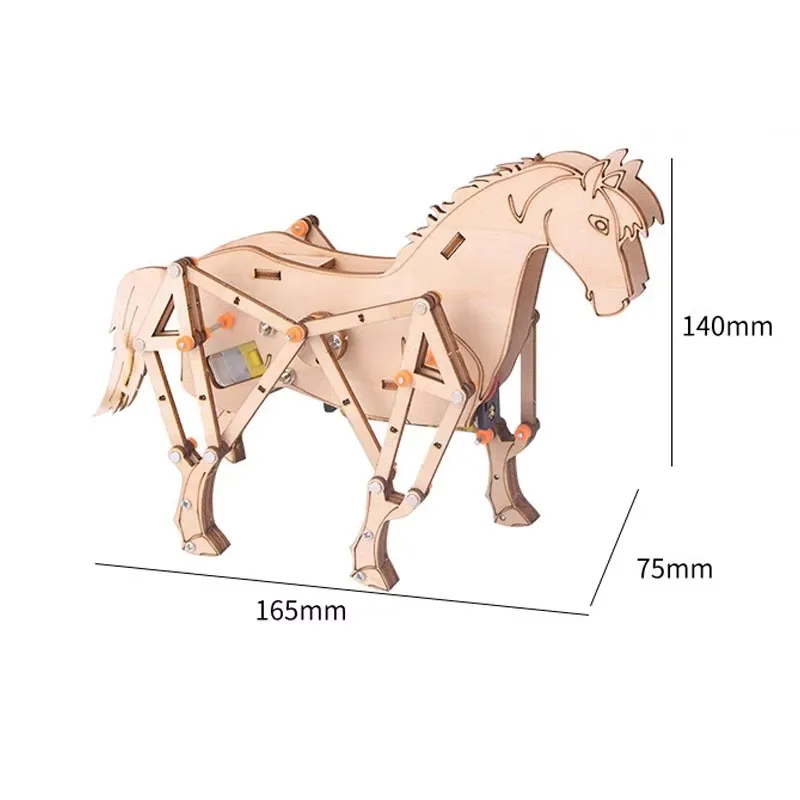 مجموعة تجميع الحصان الميكانيكية DIY - لعبة ألغاز الفيزياء الجذعية للأطفال، نموذج حيواني إنتاج صغير للتجربة العلمية #5