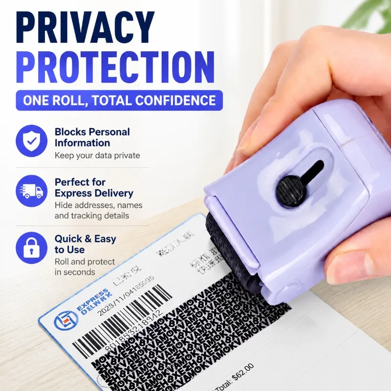 Roller Privacy Stamper for Courier Slip Random Code Information Masking Tool Confidential Marker Cover Personal Data on Express