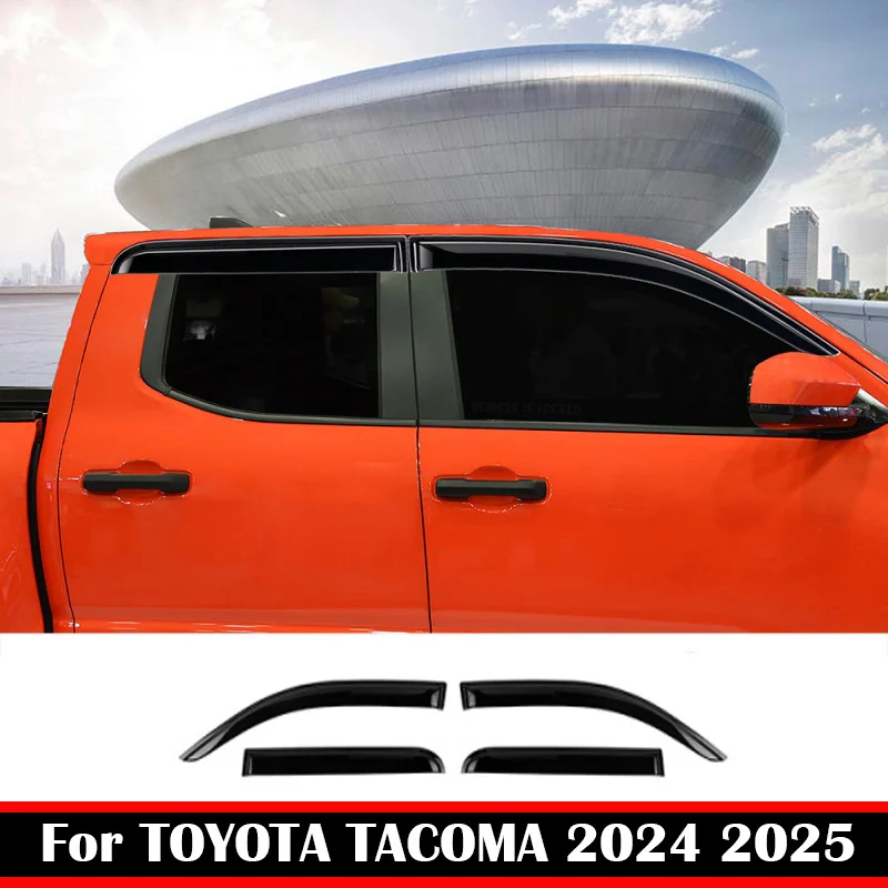 For TOYOTA TACOMA 2024 2025 ABS door window rain sun protection window strips windows rain eyebrowsrain protection accessories