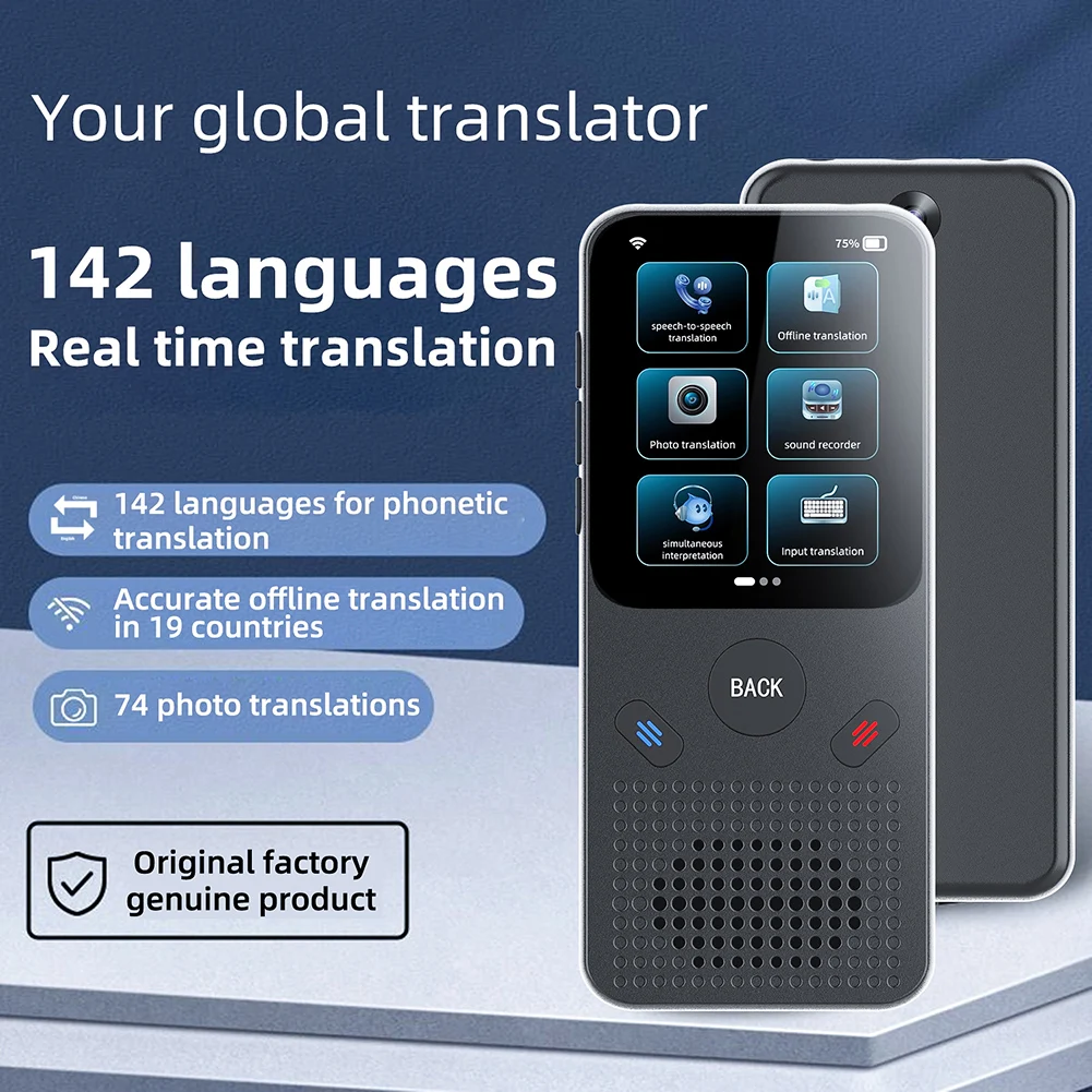 

Y17 Translator Device 138 Languages eal-time Recording Translation 2.4 Inch Screen Voice Talking Translate Electronic Equipment