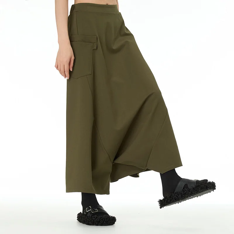 2025 Fall New Hip Hop Drop Crotch Pants, Loose Fit Plus Size Women's Wide Leg Trousers