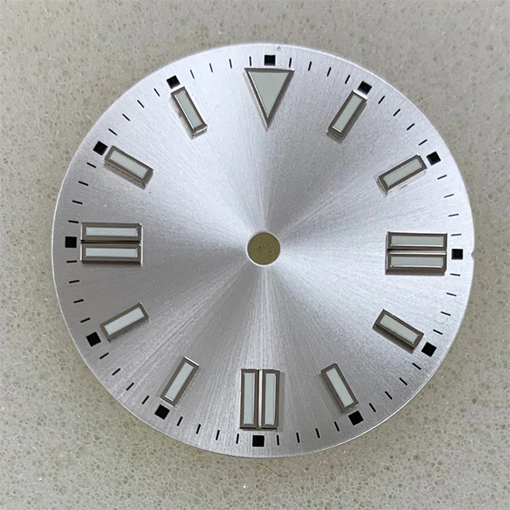 28.5MM Bar Studs quadrante orologio luminoso verde per NH35 8215 ETA2836 movimento modificato accessori per orologi