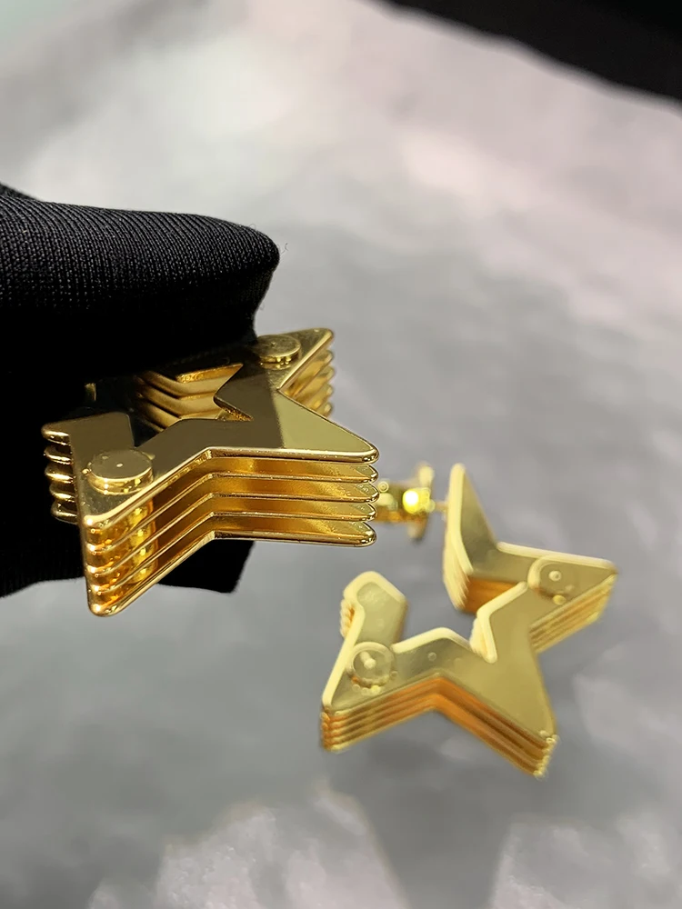 Vintage Multi Layered Stars Minimalist Personality Fashion Pendant Earrings Female Girls Trendy Earrings Exaggerated Jewelry