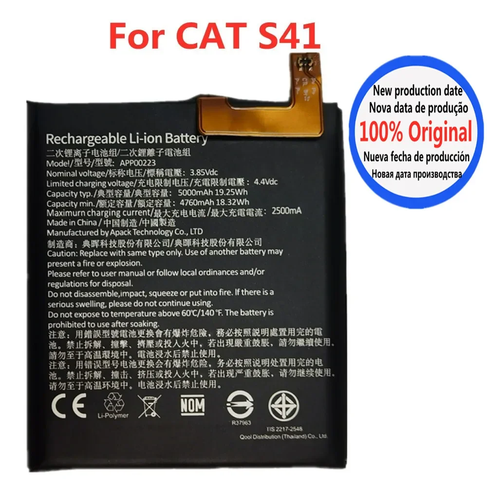 

S41 APP00223 Original Battery For Caterpillar CAT S41 5000mAh High Capacity Mobile Phone Replacement Bateria Battery In Stock