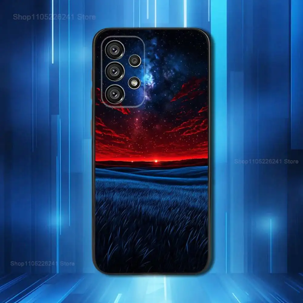 Телефон Night Art Starry Sky для Samsung Galaxy A53,31,52,72,41,22,73,32,71, Note,J7,8,9,5G, мягкий черный силиконовый чехол