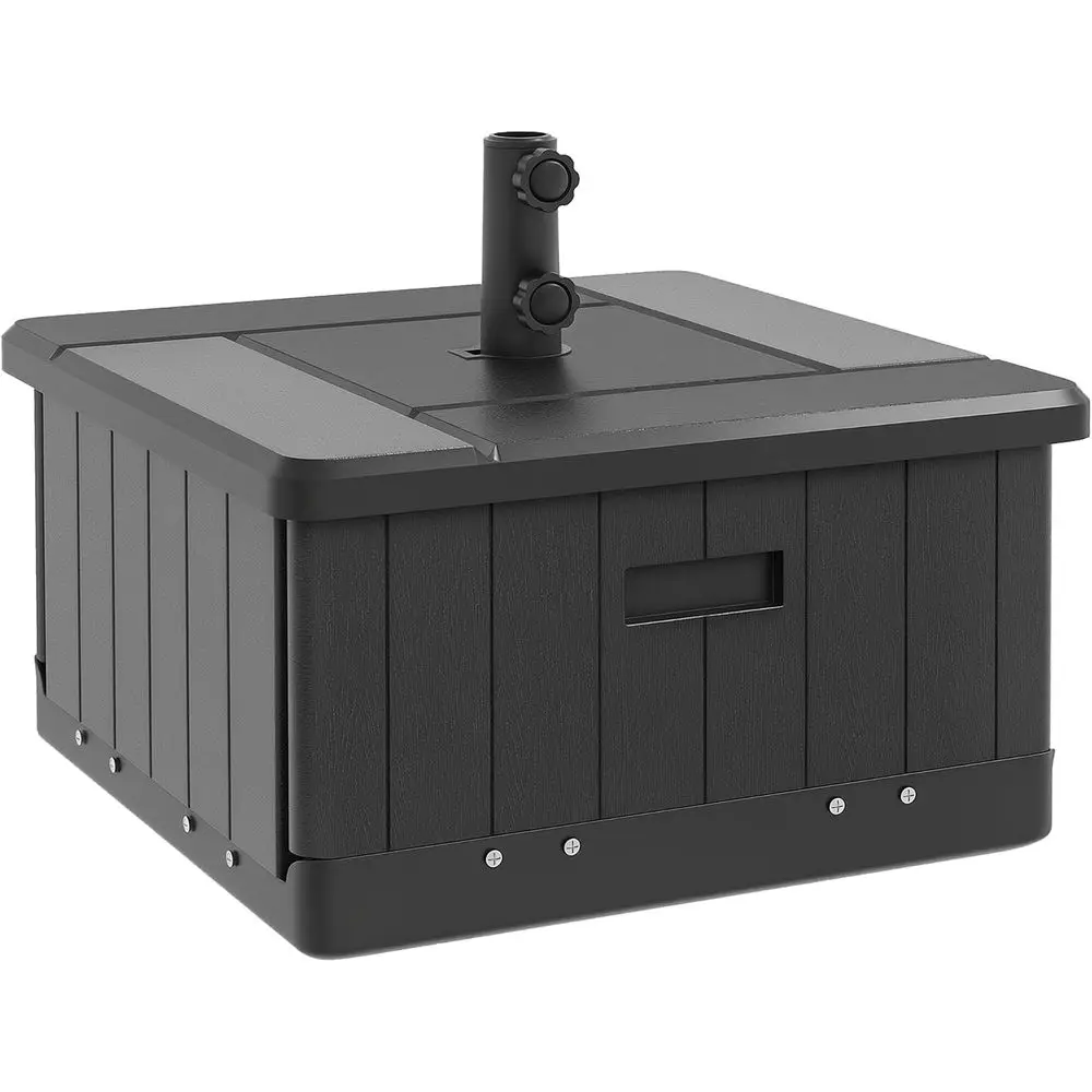 All-in-One Outdoor Umbrella Base, Side Table, and Planter with Drain, 175 lbs Capacity, Heavy Duty Patio Umbrella Stand with Whe