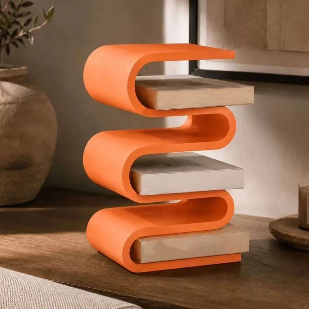 Home Decor 3D Printed Vertical Book Holder Creative Minimalist Book Shelf Multi-layer Modern Desk Storage Rack Living Room