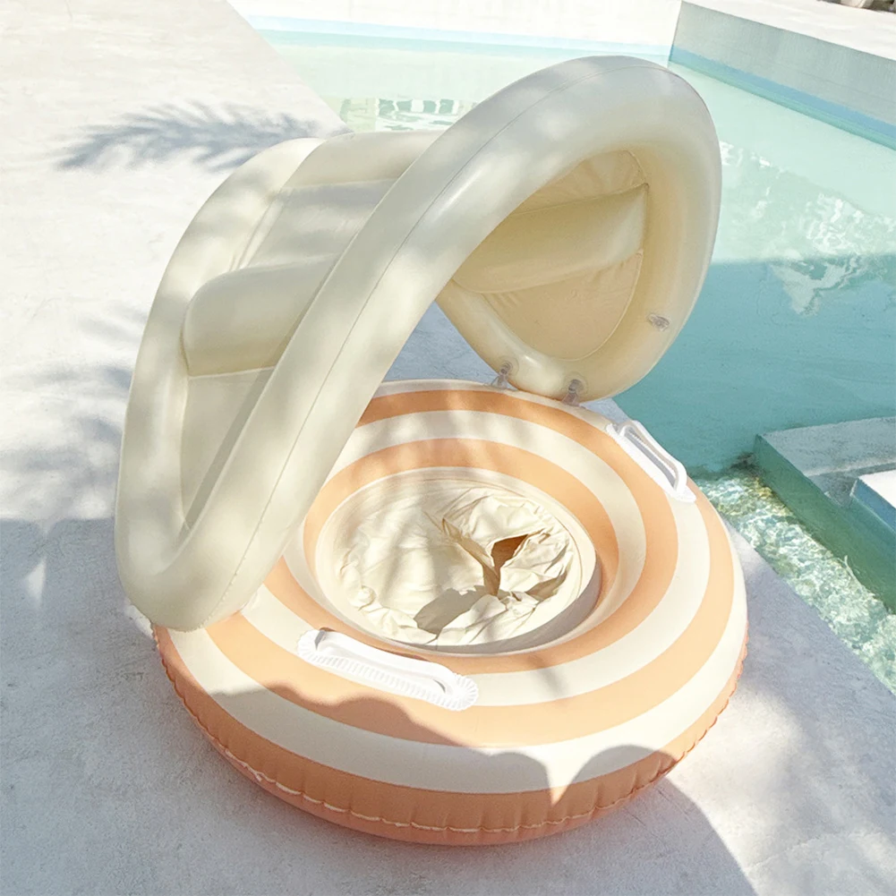 1/2PC Anello da nuoto per bambini Anello da nuoto gonfiabile con parasole staccabile A tenuta stagna Spiaggia per bambini Piscina Galleggiante per la festa in piscina estiva