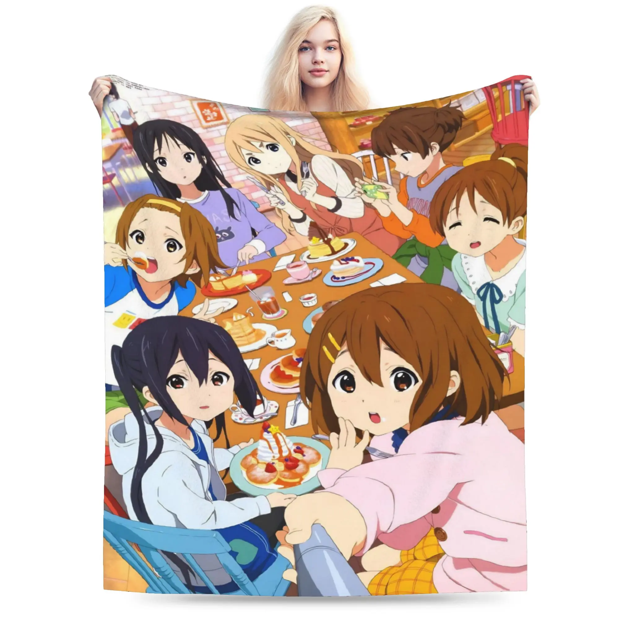 K-On! k-on girls anime Blanket Velvet  Multifunction Ultra-Soft Throw Blanket for Bedroom Bedspreads