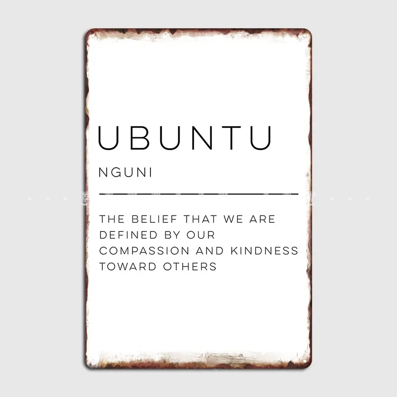 أوبونتو معدن علامة القصدير ملصق ، جدارية الجدار ، مضحك اللوحة المنزلية ، تعريف #2