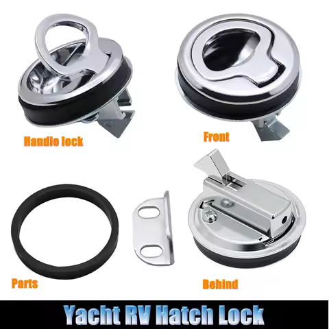 20-1Pieces 2 Inch Boat Deck Hatch Lock Flush Pull Slam Latch Stainless Steel Round Handle Door Lock Locker For Marine RV Yacht