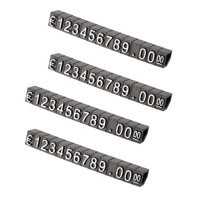 

600Sets Plastic Cubes Price Display Tags Adjustable Number Stand Frame Label Shop