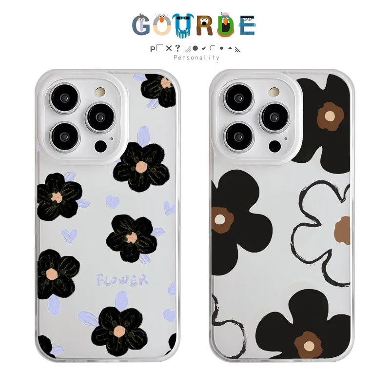 

Gourde Aesthetic Casing Flower Polka Dot Clear Frosted Case for Iphone 16 15 14 12 13 11 Pro Max IP 7 8 Plus Iphon X XS XR XsMax