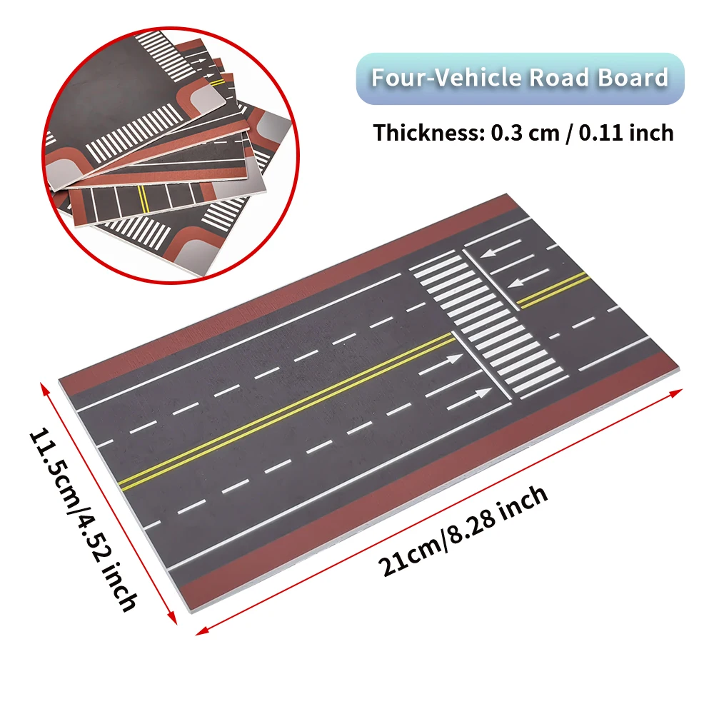 Model Road Base Plate Mini Traffic City Street Scene PVC Board  For DIY Building Modeling Accessories Urban Road Layout 1PCS