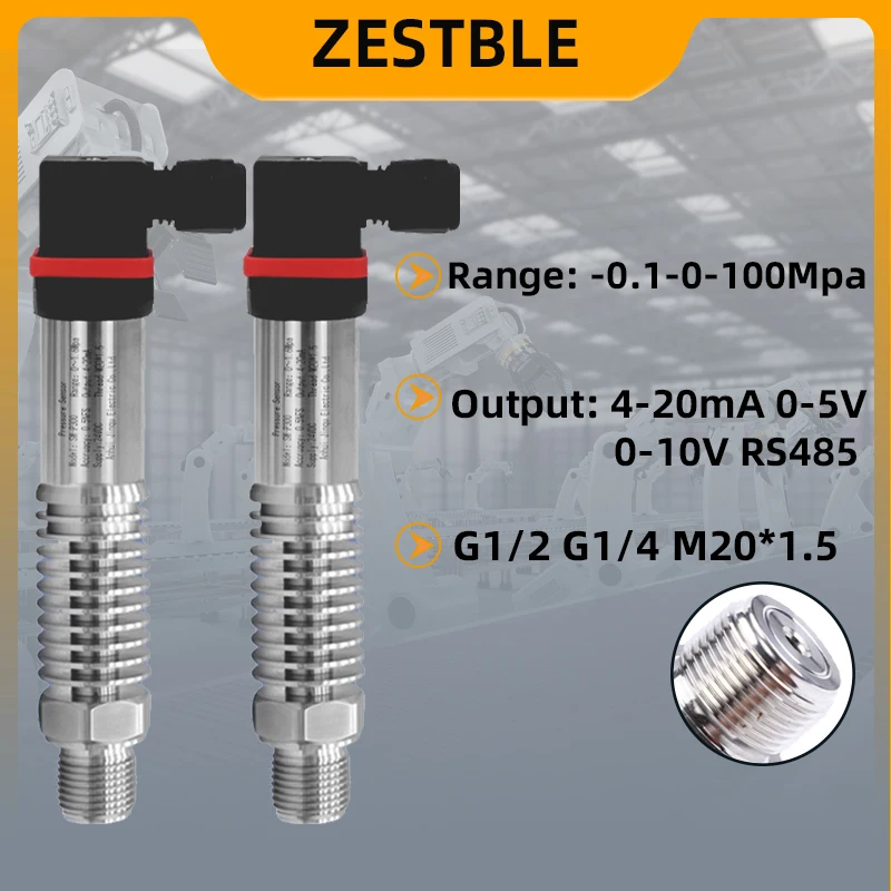 High Temperature Pressure Sensor 4-20mA RS485 Output 1000bar With 1M Cable G1/4 DC24V High Temperature Pressure Transducer