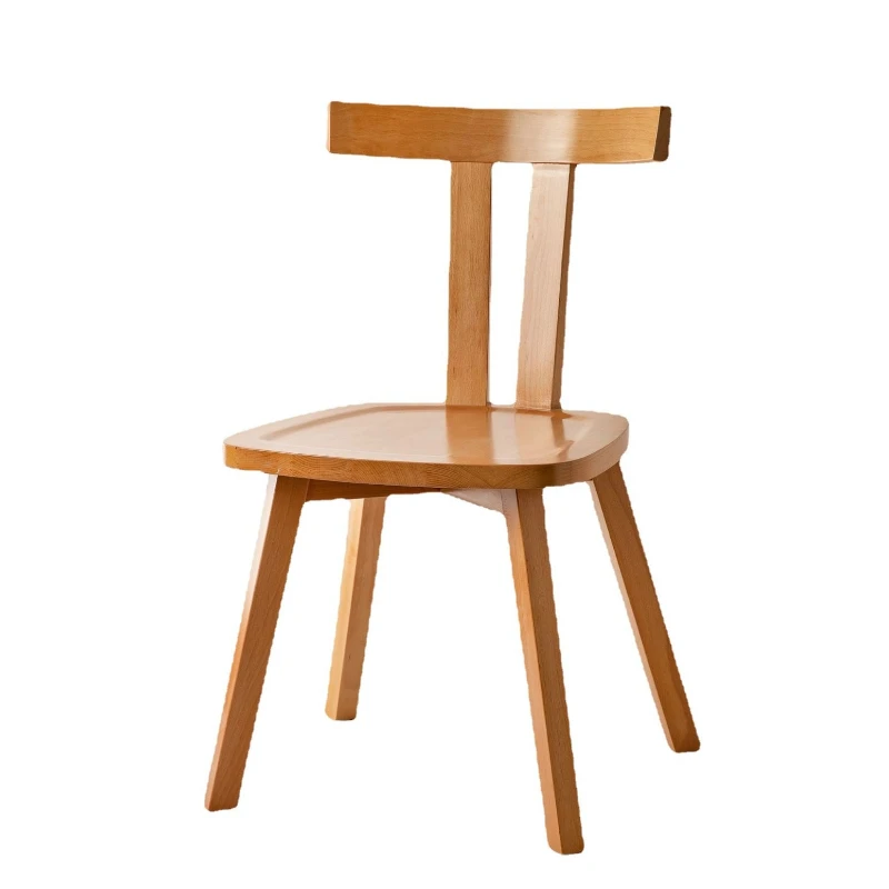 

High-end restaurant Solid wood chair Cafe Stable walnut log Paula chair Chinese backrest Beech casual