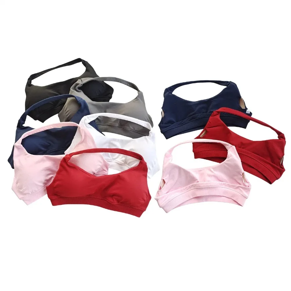 

Yoga Bra Strap Padded Backless Solid Candy Color Women's Fitness Yoga Cycling Bra Supported Gym Top Comfortable Dynamic Bra