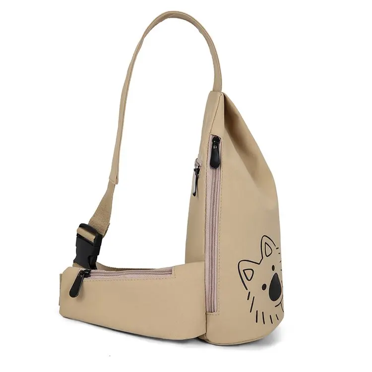 Women's Canvas Backpack Multi-Functional Small Travel Bag Simple Fashion Oxford Cloth Crossbody Commuting Chest Bag