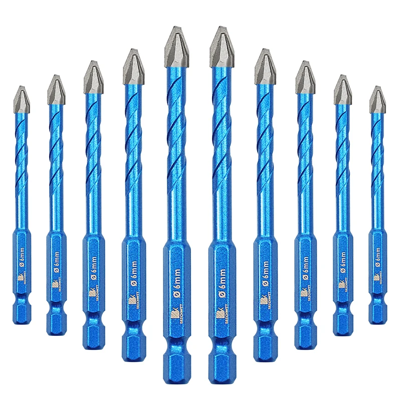 BRSCHNITT Set di punte per carotaggio da trapano Punta da trapano multifunzione per muratura in metallo duro per calcestruzzo, vetro, piastrelle in ceramica, foro per sega