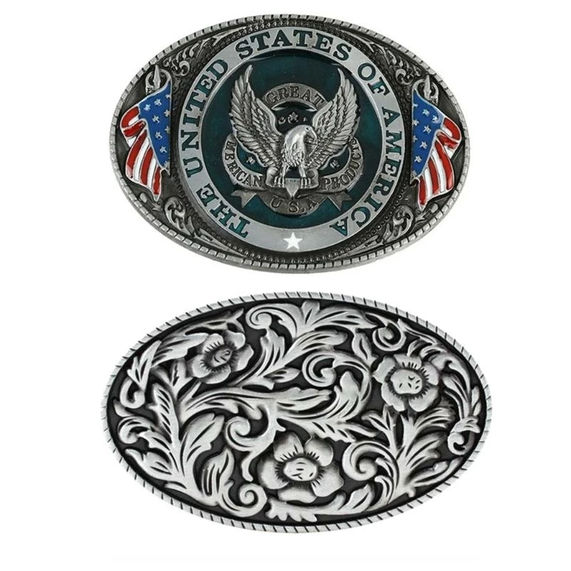 

2pcs Western-style Buckle Unisex Waist Belt Metal Outdoor Traveling Camping