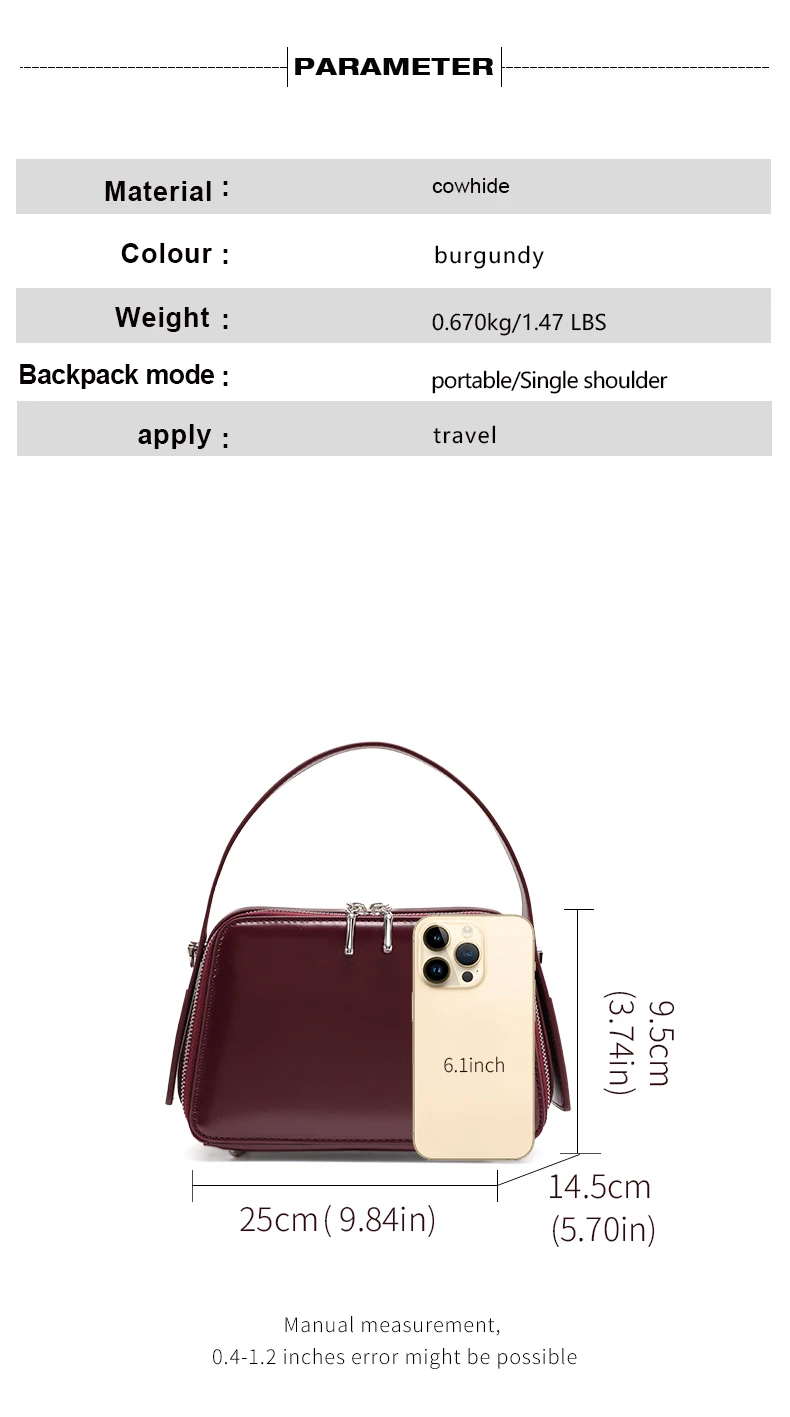 Aidani Echtleder Damenhandtasche, 2026 Neue Retro Quadratische Handtasche, Hochwertige Textur Große Kapazität Schulter- & Umhängetasche – Detail 4