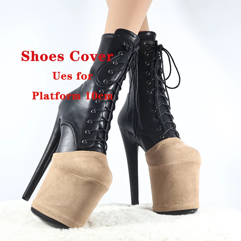 غطاء التدريب على الرقص على عمود القهوة ، منصة الأحذية الزائدة ، 10 صنادل واقية ، أحذية مقاومة للاهتراء من جلد الغزال