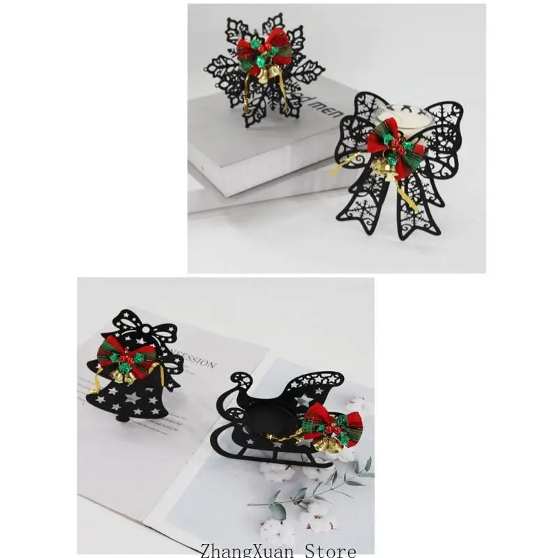 Handgefertigte Metall-Kerzenhalter, Weihnachtskerzenhalter, Kerzenhalter, festliche Tischdekoration für die festliche Jahreszeit – Detail 8