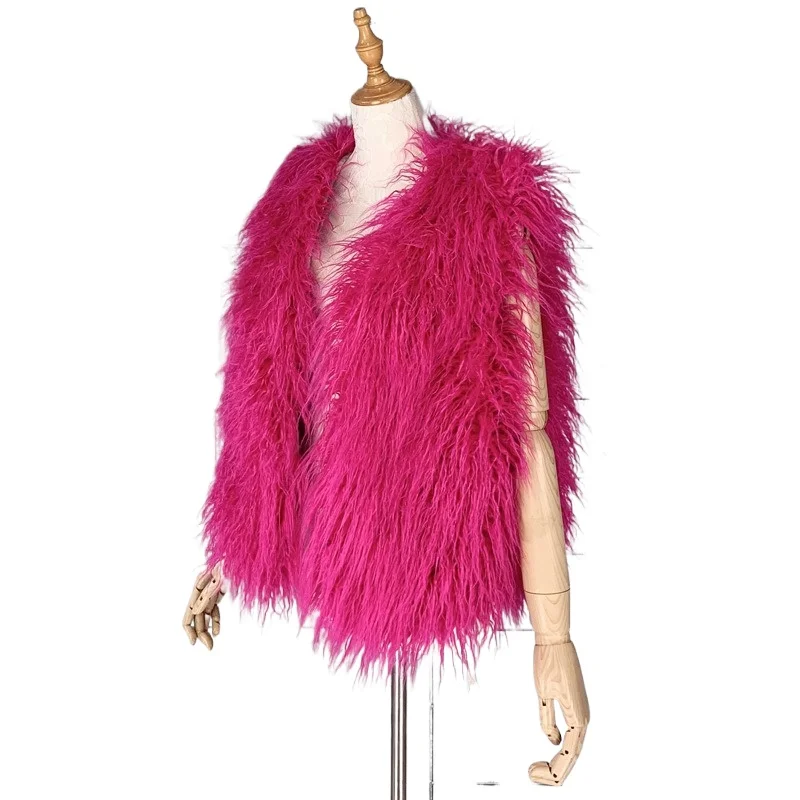 الخريف والشتاء تقليد صوف الشاطئ حماية البيئة الفراء سترة الصوف الاصطناعي صوف الضأن الحرارية سترة معطف المرأة