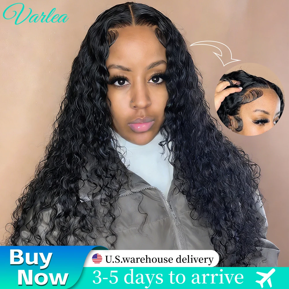 

Безклеевые парики из натуральных волос с глубокой волной, предварительно выщипанные, плотность 180%, HD-шлейф 4x4, готовые к носке для женщин