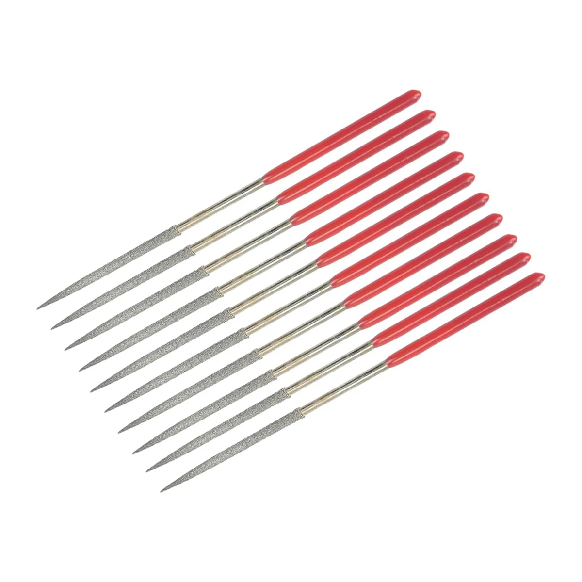 A93Z 10Pcs Round Diamond Needles File, 3mm X 140mm Round Diamond Needle File Set for Metal Stone Wood Glass Grinding