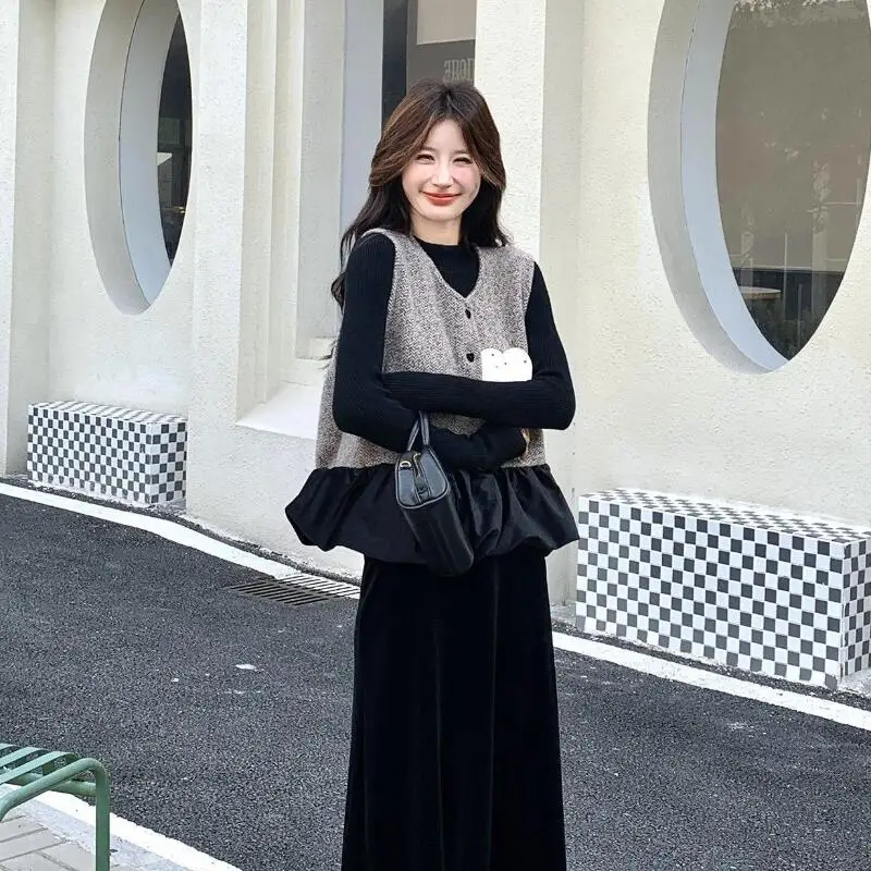 Jovem com renda cardigan princesa moda casual manga comprida camisola camisa versátil primavera outono roupas fora novo