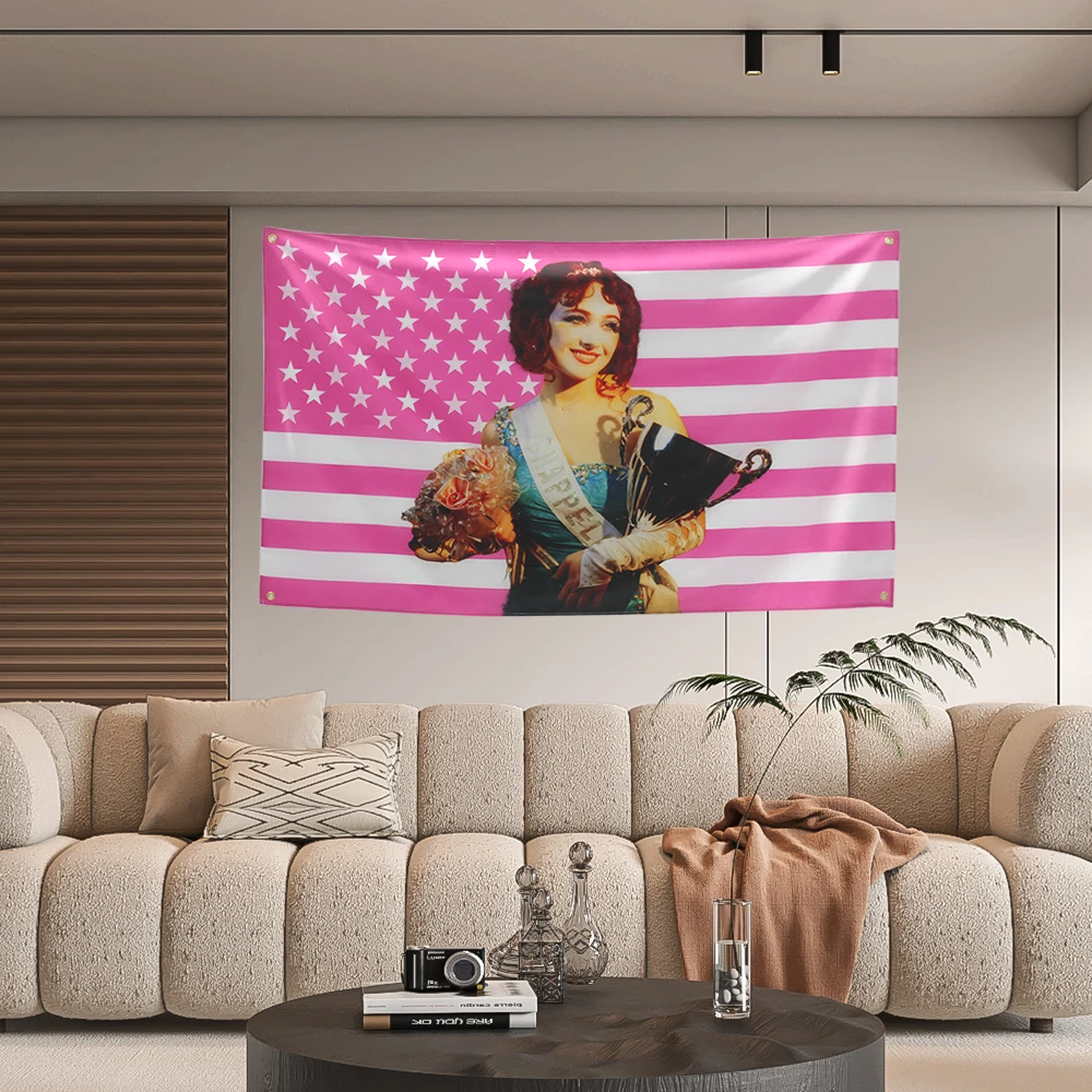 3x5ft Pink American Miss Chappell Music Art Meme Flag Tapestry Wall Hanging Room Bar Modern Music Art banner Vintage Decoration