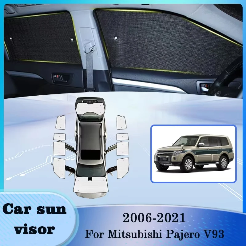 For Mitsubishi Pajero V93 2006 2007-2021 2017 Car Sunshades Windshield Visor Window Solar Anti-UV Sun Protection Interior Parts