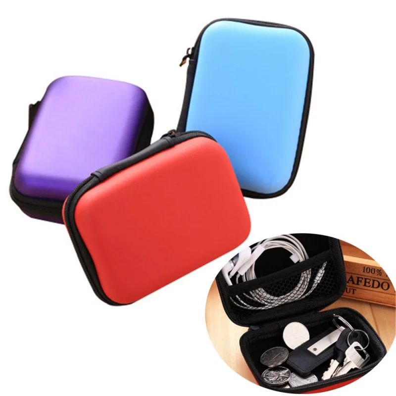 Custodia per auricolari portatile custodia protettiva per Organizer per cavo dati custodia con cerniera per cuffie Usb Tf/sd Card Hard Storage Box