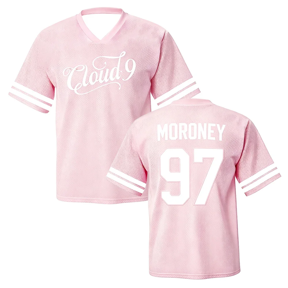 Cloud 9 Tour Jersey Unisex Megan Moroney 3D Print Mesh Shirt Vintage Hip‑Hop V‑Neck Short Sleeve Oversized Tees Sport Streetwear
