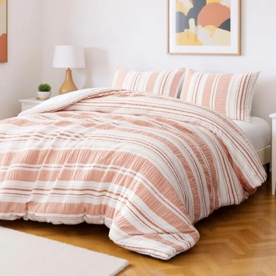 

Comforter Set, 3-Piece Jacquard Microfiber Comforter and 2 Pillow Shams, All-Season Bedding