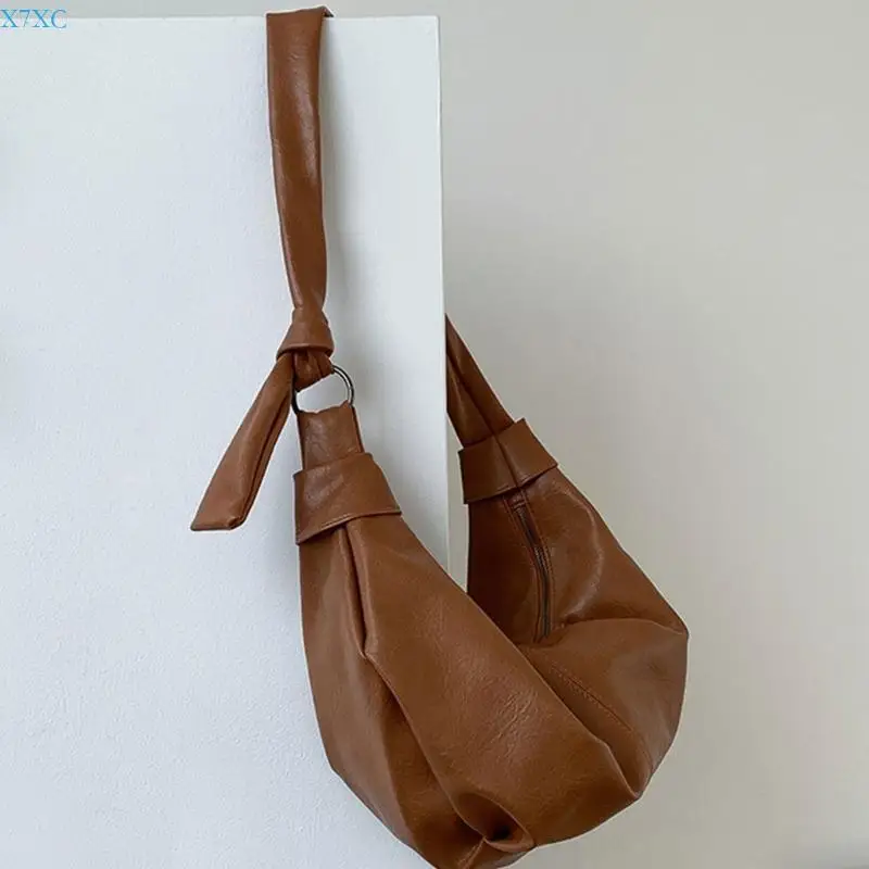 X7XC Womens Bag Large Capacity Shoulder Bag Dumplings Bag PU Leather Crossbody Bag