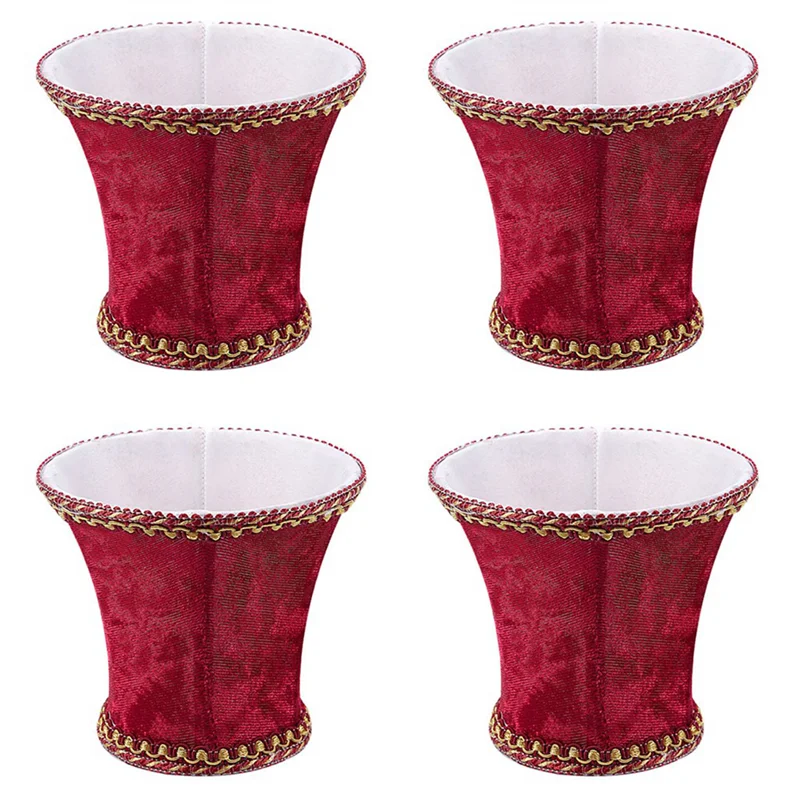 ABLG 4X Fabric Clip On Lamp Shade, E14 Handmade Lampshade For Modern European Style Wall Sconce Lamp, Crystal, Candle Lamp