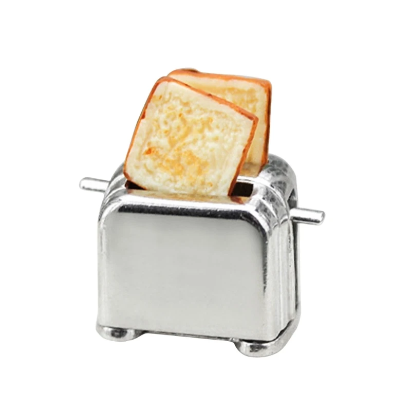 1:12/1:6 Mini Toaster Miniatures Mini Bread Maker Machine DollHouses Toaster DollHouses Cookware DollHouses Bread Maker