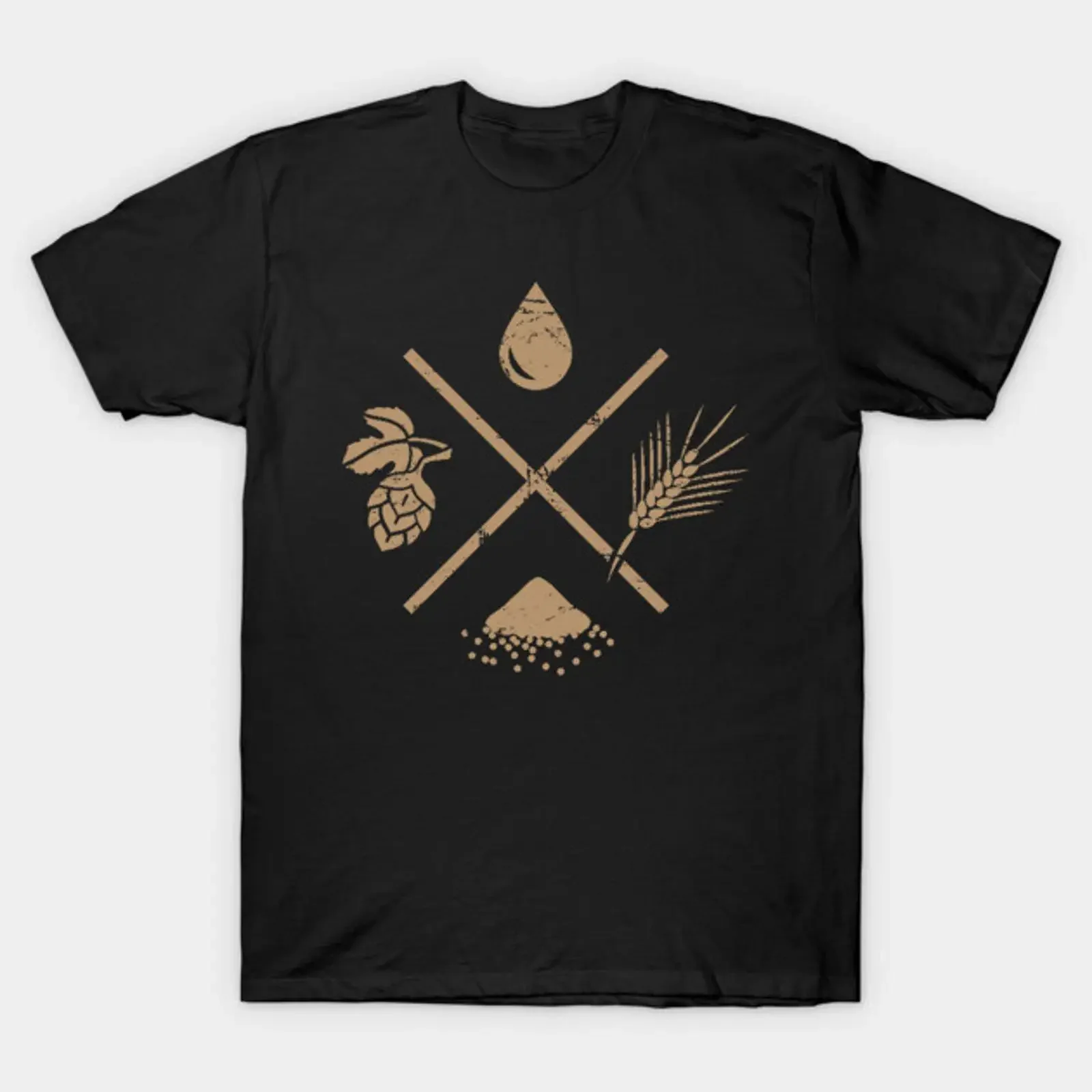 Home Brew Beer Ingredients T Shirt vintage Washed Versatile fashion Top For Everyday Wear streetwear Stylish Comfortable Casual